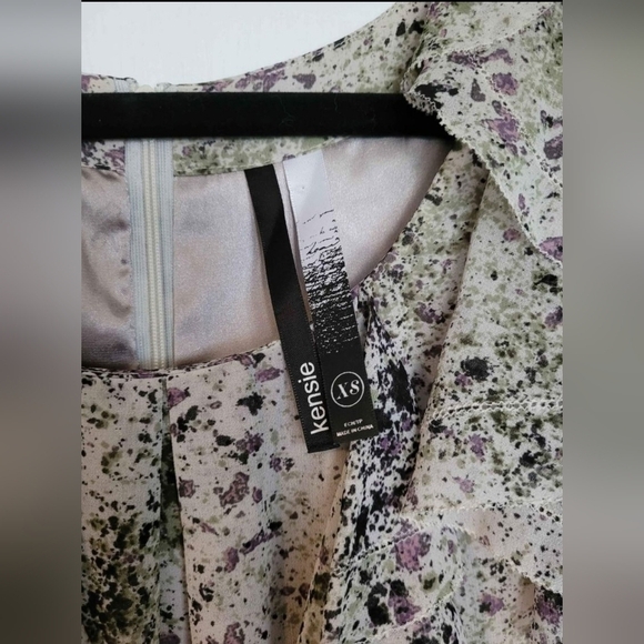 Kensie A-Line Ruffle Short Dress Colorful Lined XS Small - Picture 6 of 9